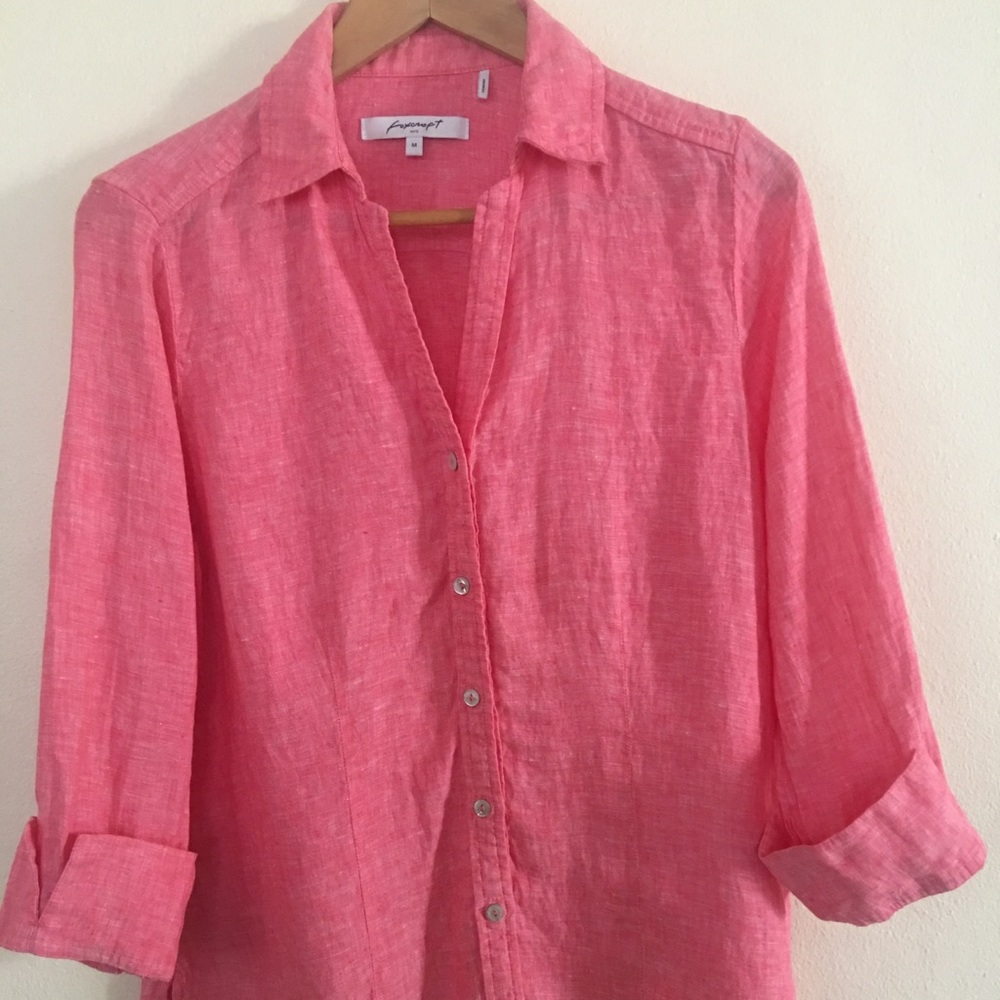 Foxcroft 100% Linen Blouse